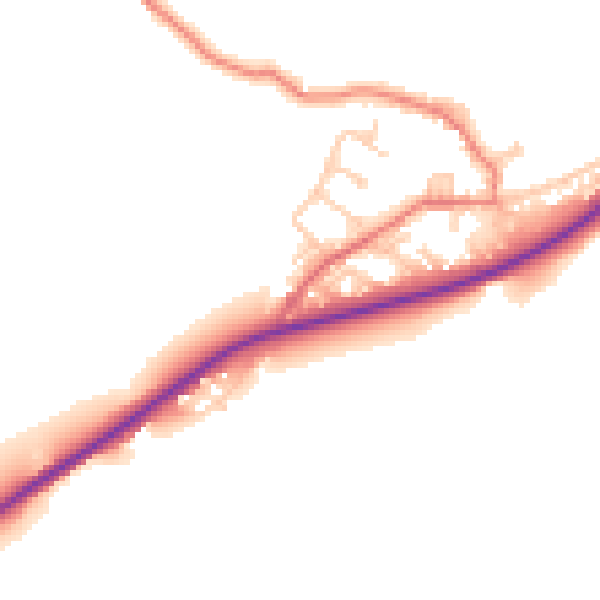 Daytime road noise heatmap for BB12 9AZ