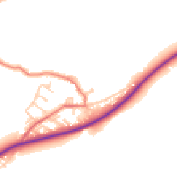 Daytime road noise heatmap for BB12 9BB