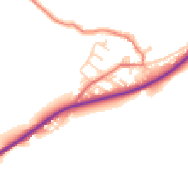 Daytime road noise heatmap for BB12 9BD
