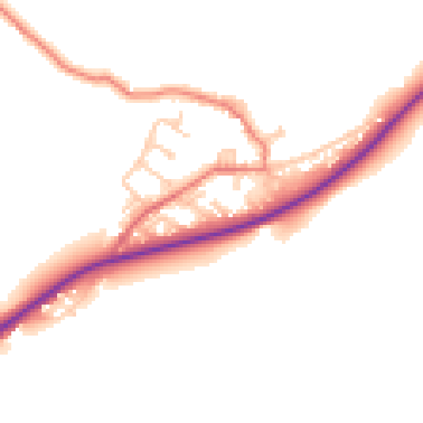 Daytime road noise heatmap for BB12 9BG