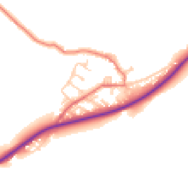 Daytime road noise heatmap for BB12 9BH