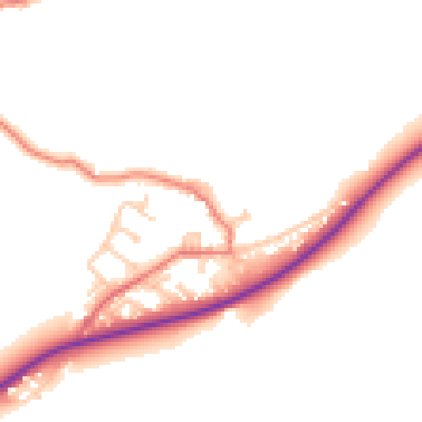 Daytime road noise heatmap for BB12 9BJ