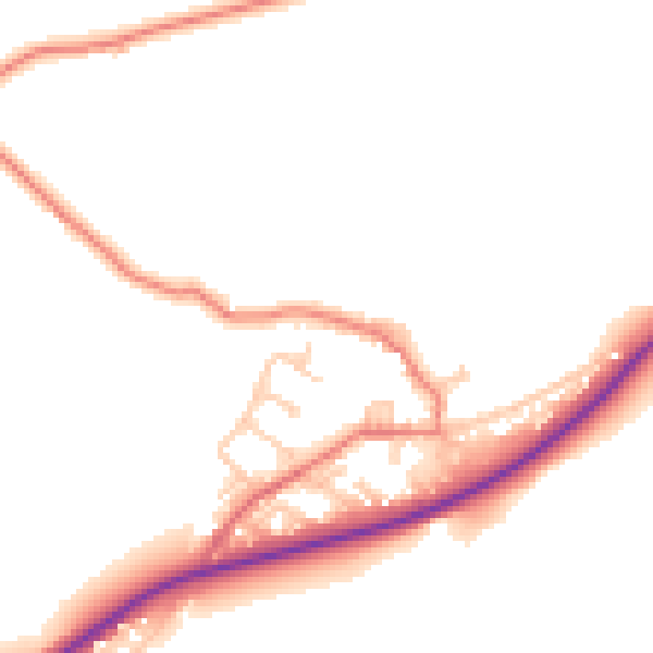 Daytime road noise heatmap for BB12 9BL