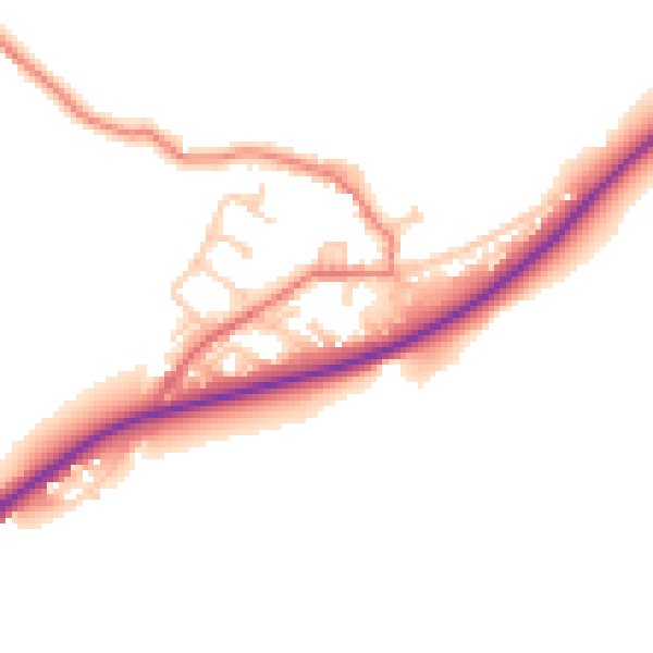 Daytime road noise heatmap for BB12 9BQ