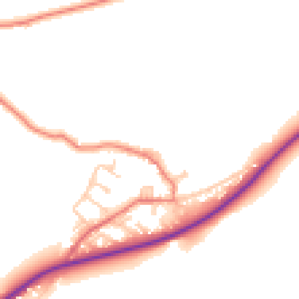 Daytime road noise heatmap for BB12 9BW