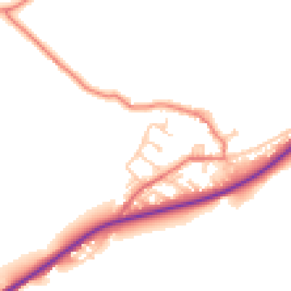Daytime road noise heatmap for BB12 9BY