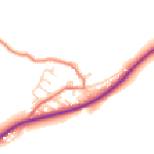 Daytime road noise heatmap for BB12 9DE