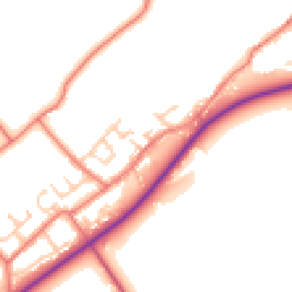 Daytime road noise heatmap for BB12 9EF
