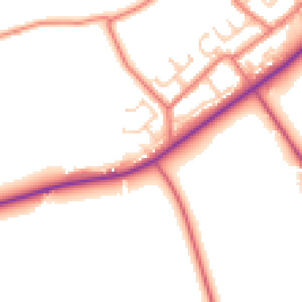Daytime road noise heatmap for BB12 9EG