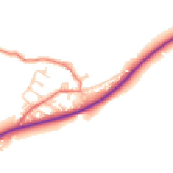 Daytime road noise heatmap for BB12 9EY
