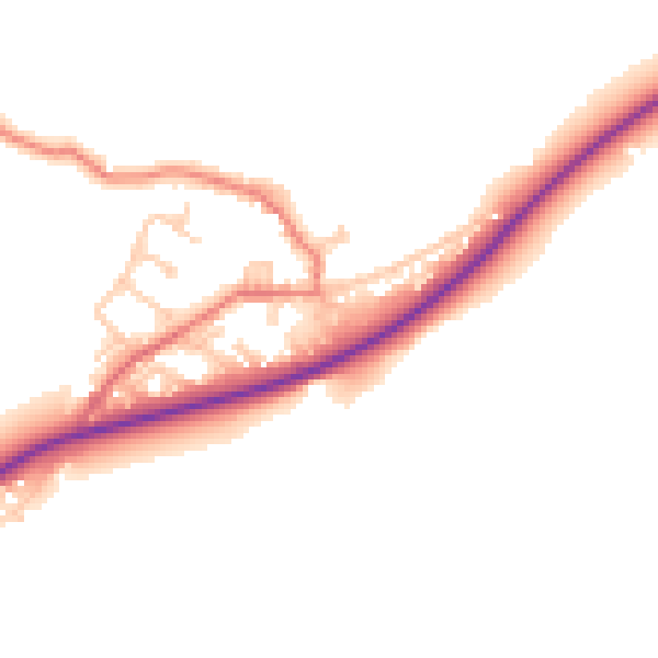 Daytime road noise heatmap for BB12 9HE