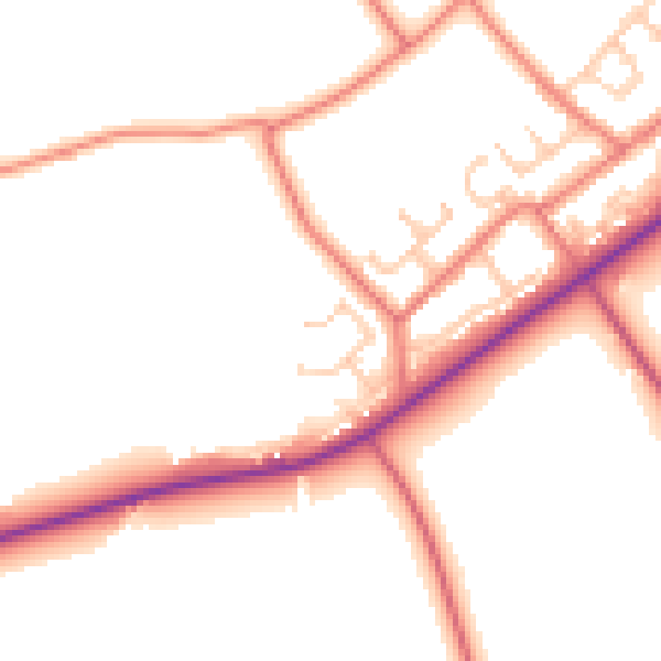 Daytime road noise heatmap for BB12 9HN