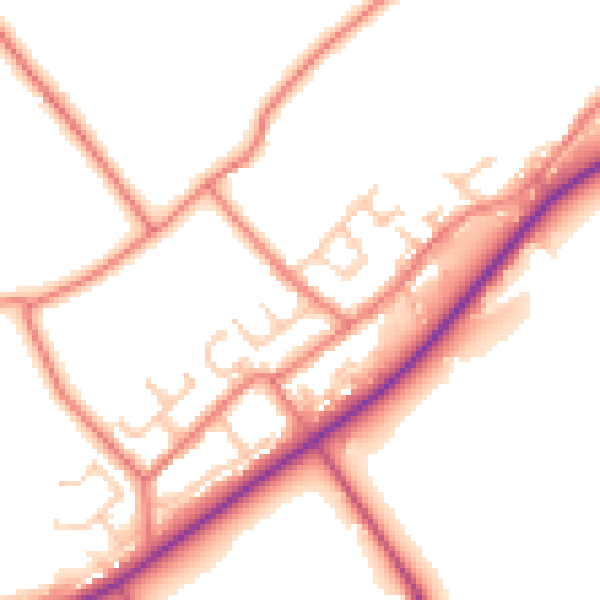 Daytime road noise heatmap for BB12 9PD
