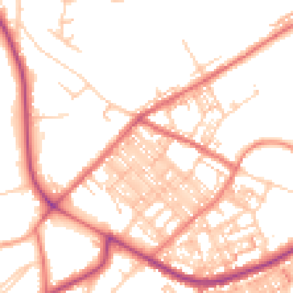 Daytime road noise heatmap for BB2 6HL