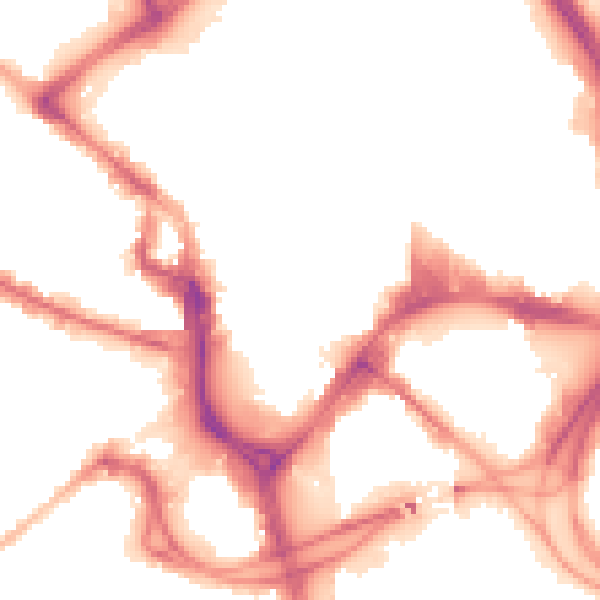 Night-time road noise heatmap for BD1 1AG