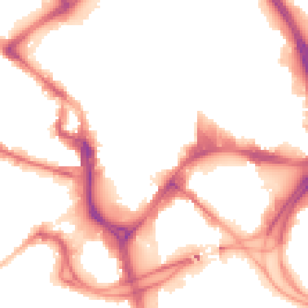 Night-time road noise heatmap for BD1 1NE