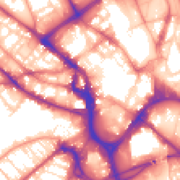 Daytime road noise heatmap for BD1 1TH