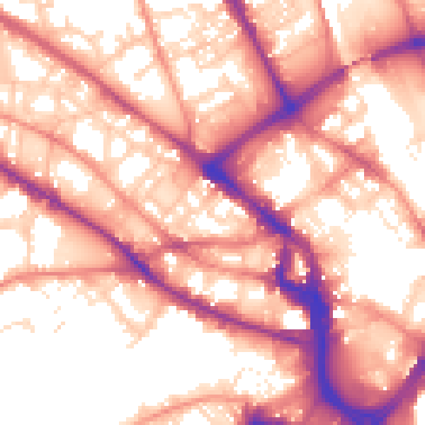 Daytime road noise heatmap for BD1 2AE