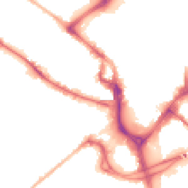 Night-time road noise heatmap for BD1 2AG