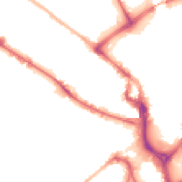 Night-time road noise heatmap for BD1 2AN