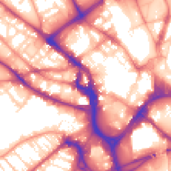 Daytime road noise heatmap for BD1 2AQ
