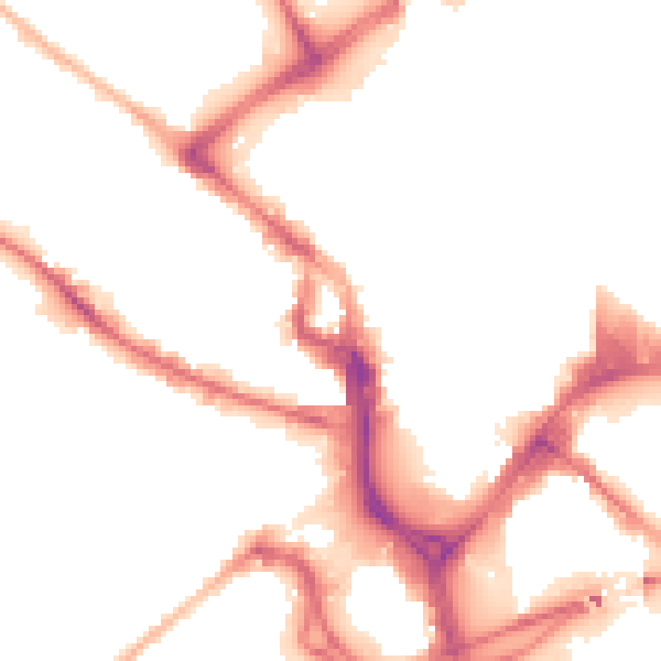Night-time road noise heatmap for BD1 2AQ