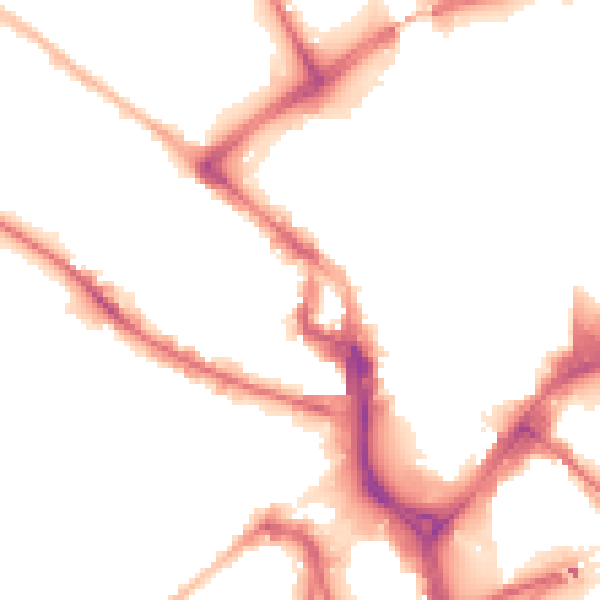 Night-time road noise heatmap for BD1 2AW