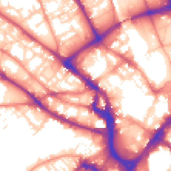 Daytime road noise heatmap for BD1 2BA