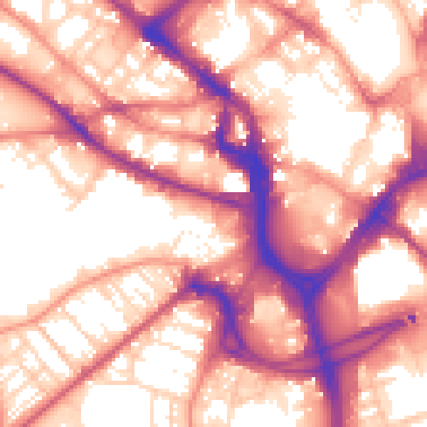 Daytime road noise heatmap for BD1 2ER