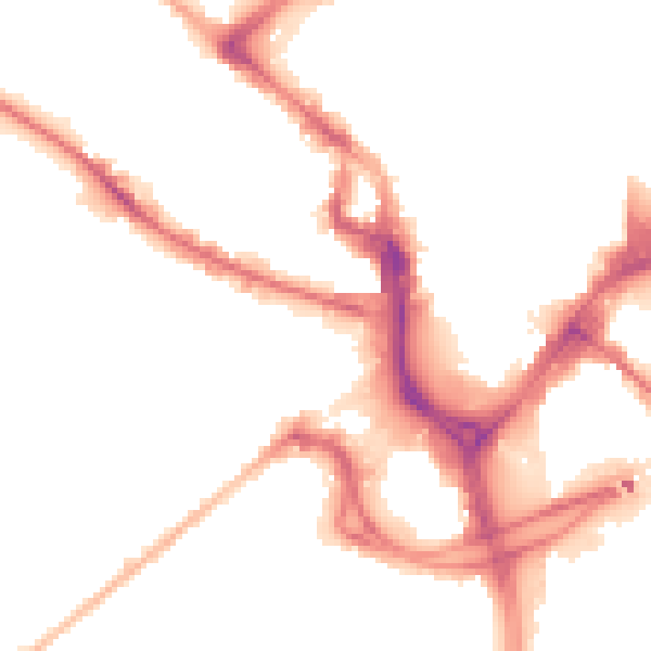 Night-time road noise heatmap for BD1 2ER