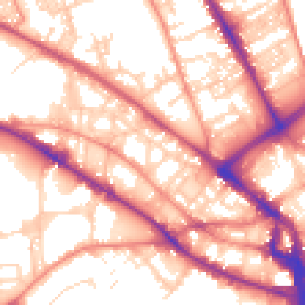 Daytime road noise heatmap for BD1 2LJ
