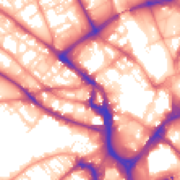 Daytime road noise heatmap for BD1 2LU