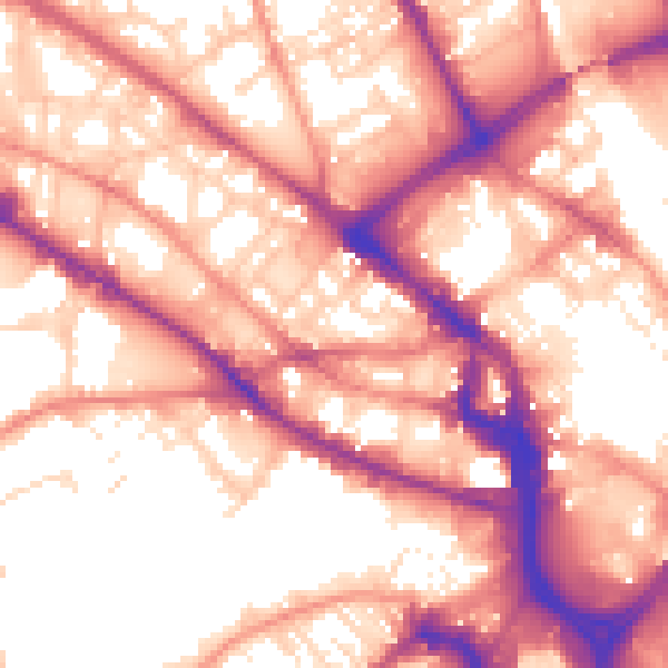 Daytime road noise heatmap for BD1 2PL