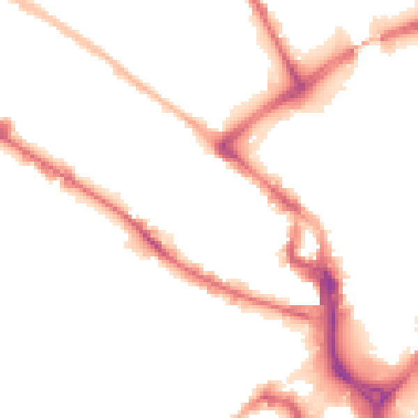 Night-time road noise heatmap for BD1 2PL