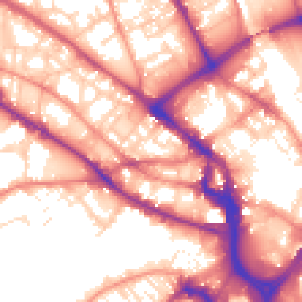 Daytime road noise heatmap for BD1 2PP