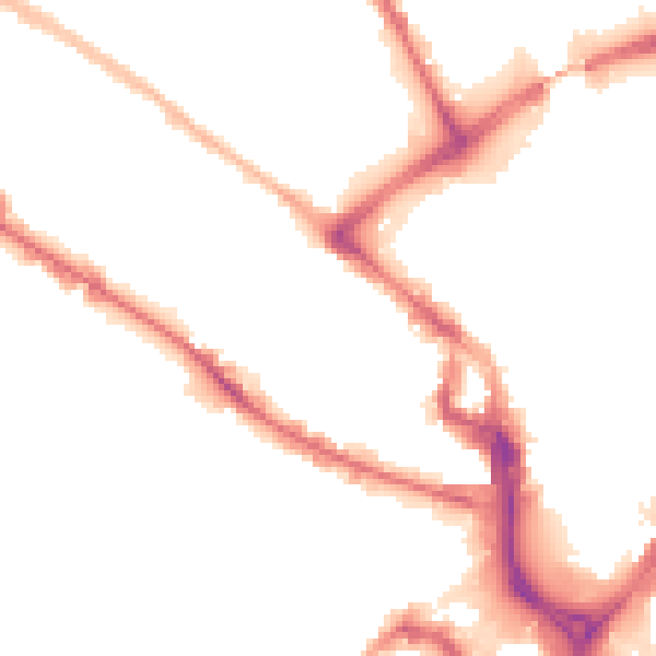 Night-time road noise heatmap for BD1 2PP