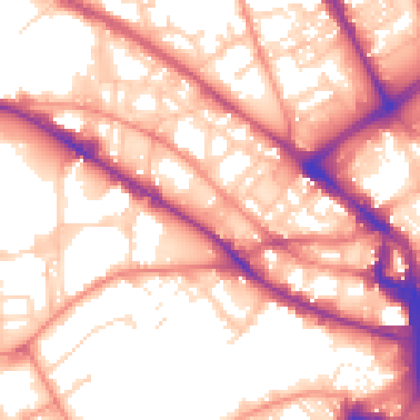Daytime road noise heatmap for BD1 2RF