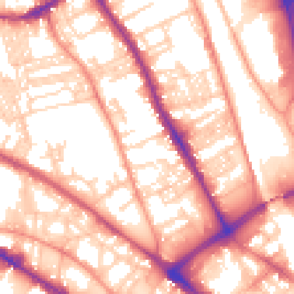 Daytime road noise heatmap for BD1 3BW