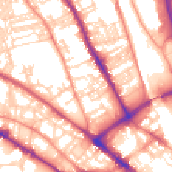Daytime road noise heatmap for BD1 3BY