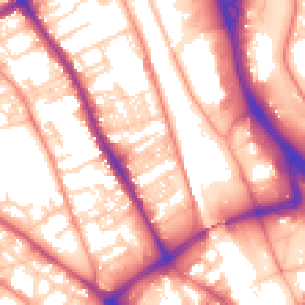 Daytime road noise heatmap for BD1 3BZ