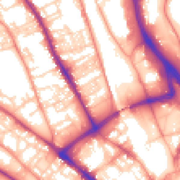 Daytime road noise heatmap for BD1 3ED