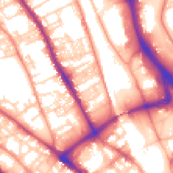 Daytime road noise heatmap for BD1 3EJ