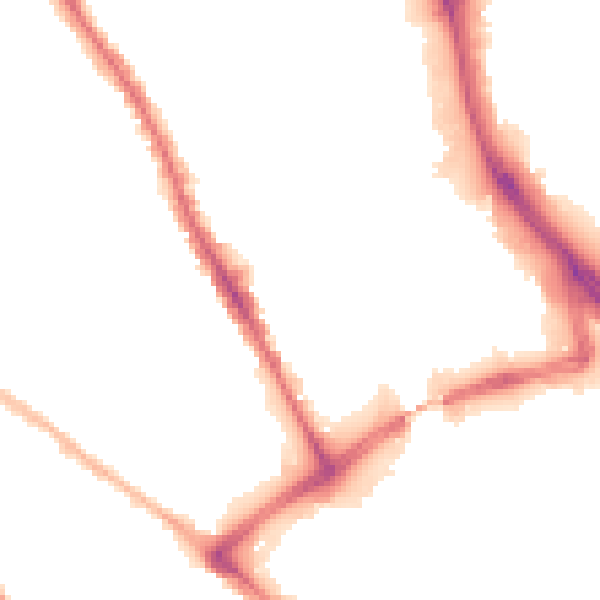 Night-time road noise heatmap for BD1 3ET