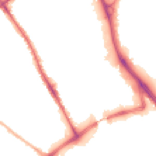 Night-time road noise heatmap for BD1 3EY