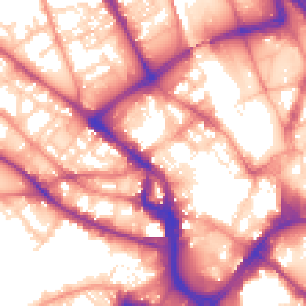 Daytime road noise heatmap for BD1 3JU