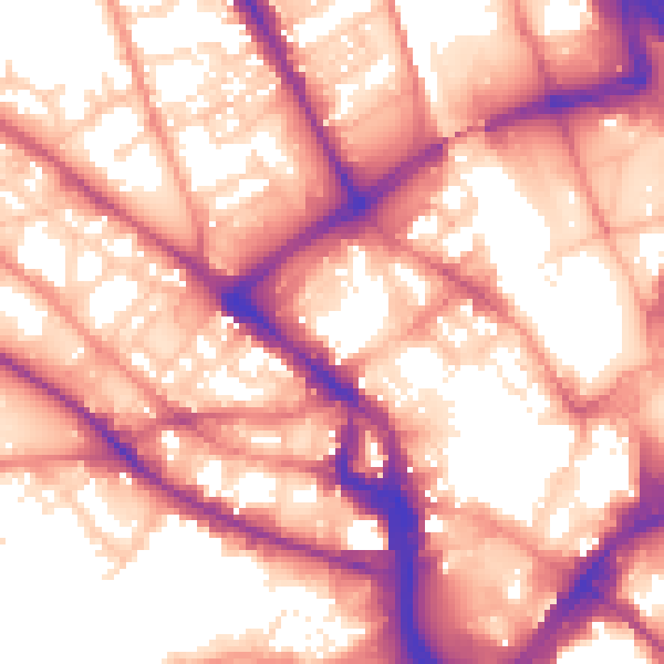 Daytime road noise heatmap for BD1 3SR