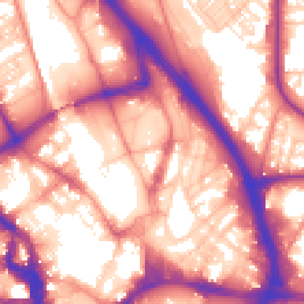 Daytime road noise heatmap for BD1 4AB