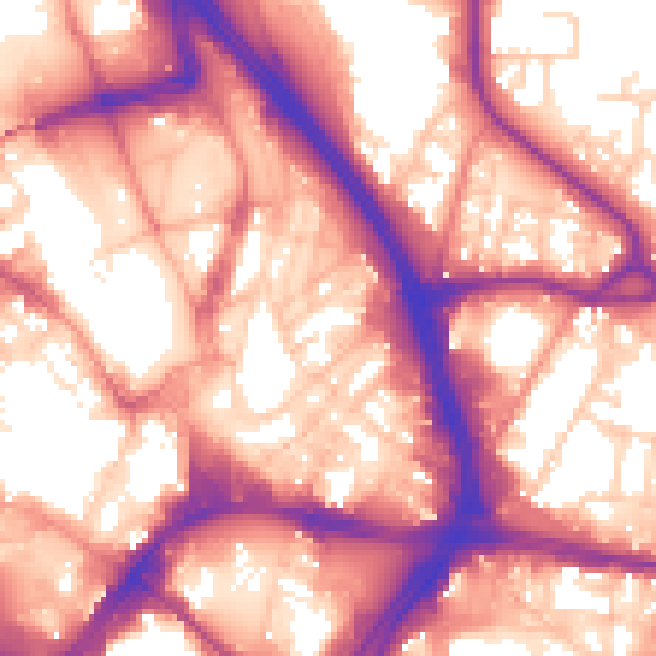 Daytime road noise heatmap for BD1 4AR