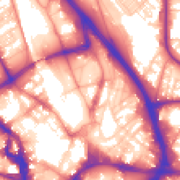 Daytime road noise heatmap for BD1 4BP