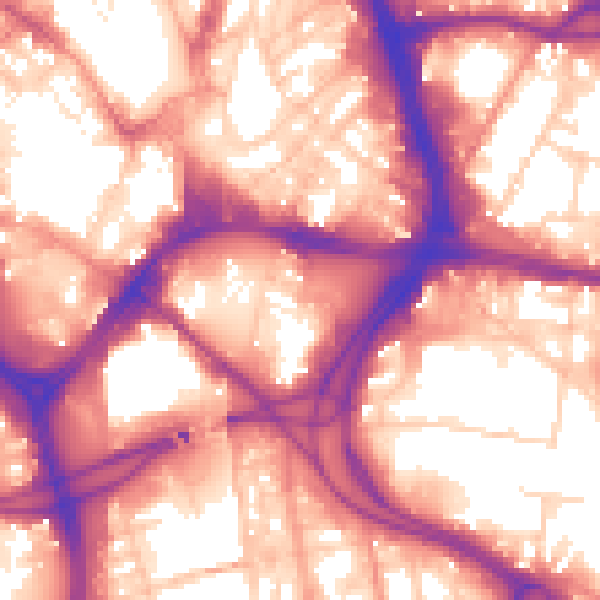 Daytime road noise heatmap for BD1 5AY